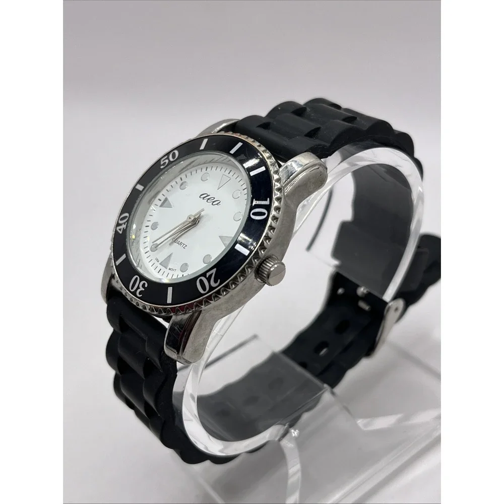 American‎ Eagle Outfitters Women's Quartz Watch Black Silicone Band- New Battery